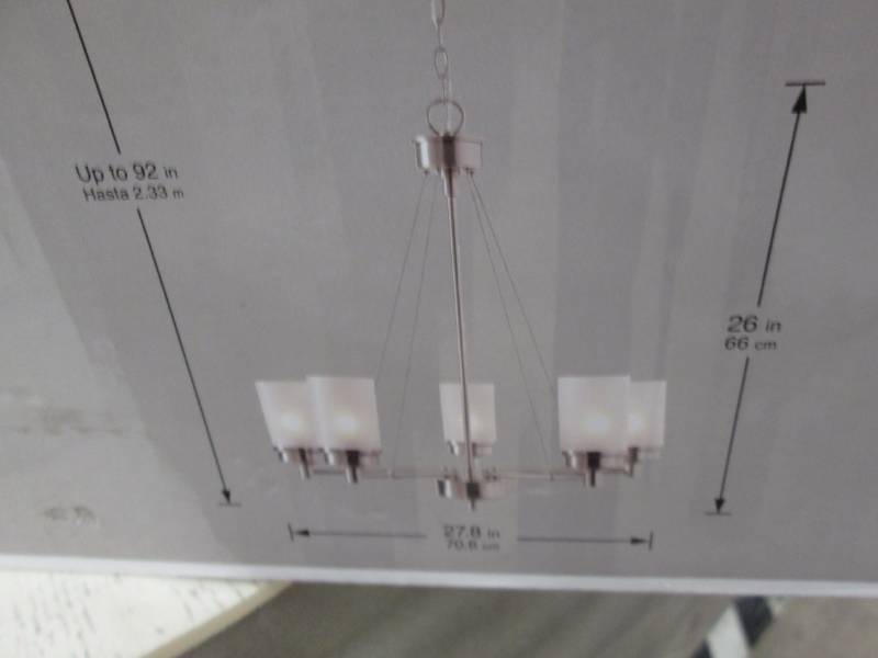 lot 26 image: Hampton Bay 5-Light Brushed Nickel ...