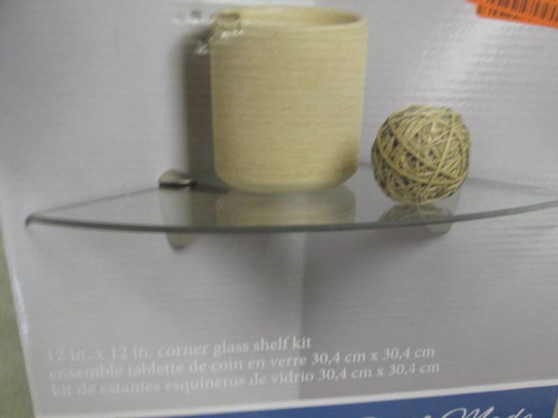 lot 59 image: Shelf-Made 12x12 Corner Glass Shelf...