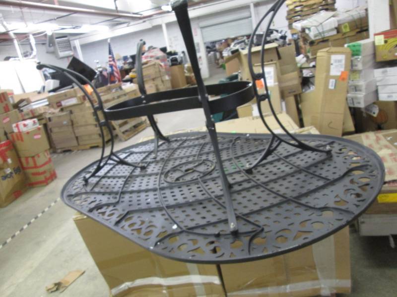 lot 165 image: Metal Patio Table- damaged...