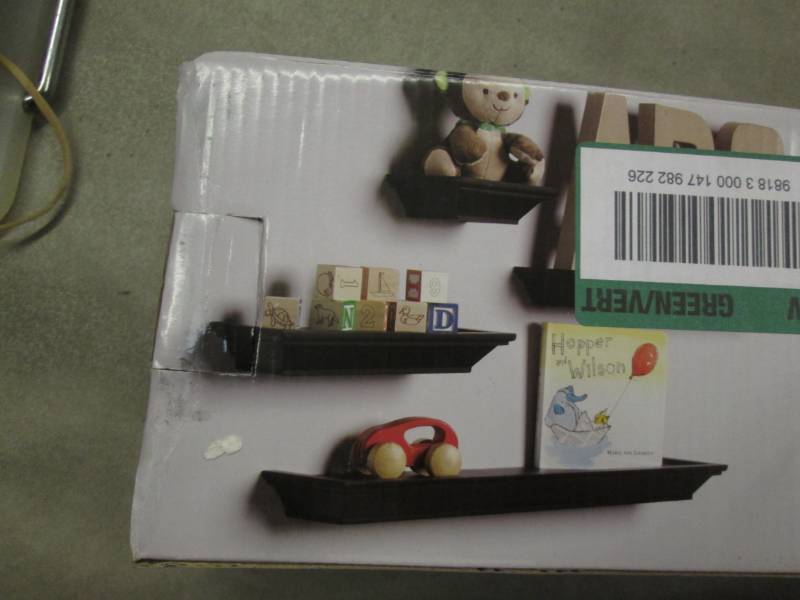 lot 196 image: 4 pc Shelf Made Ledge Shelving Reta...