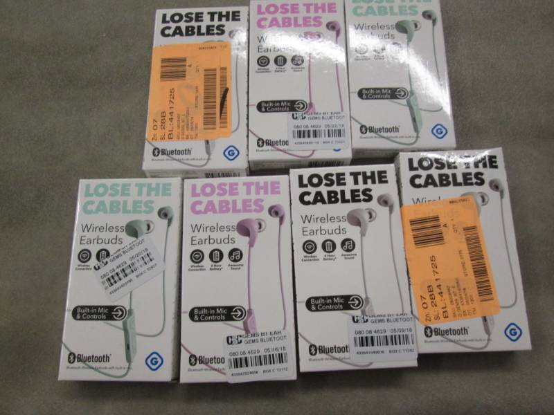 lot 212 image: 7 Wireless Earbuds Retail $7.20ea...