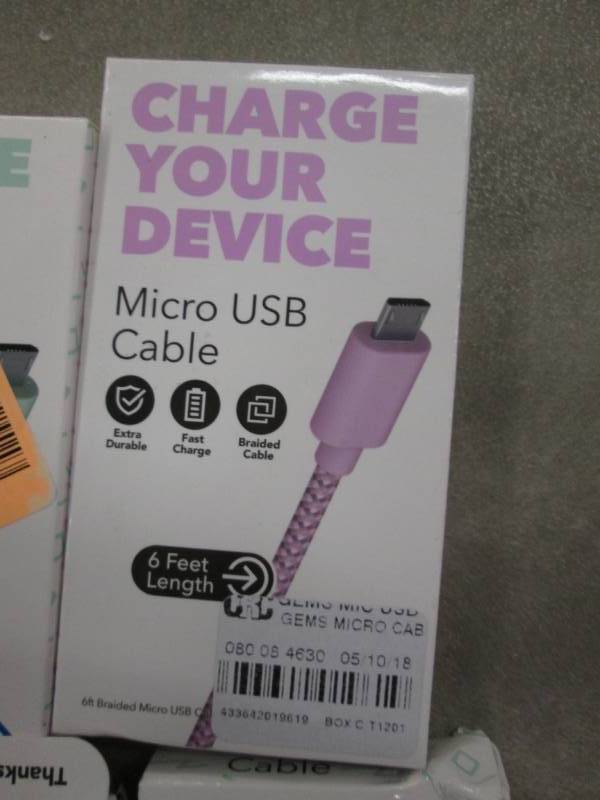 lot 217 image: 8 Micro USB Cables Retail $6.76ea...