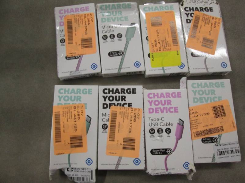 lot 218 image: 8 Micro USB Cables Retail $6.76ea...