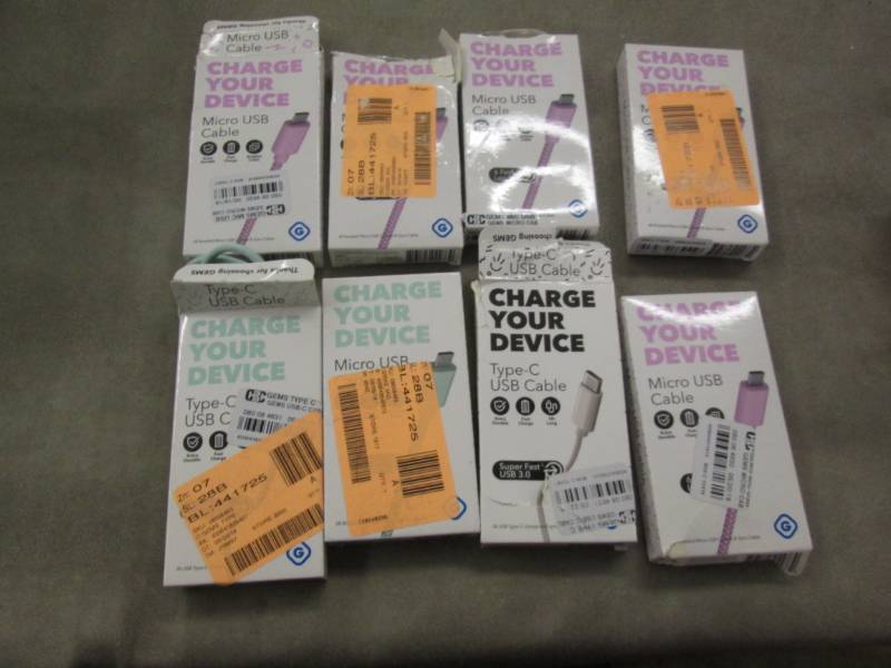 lot 219 image: 8 Micro USB Cables Retail $6.76ea...