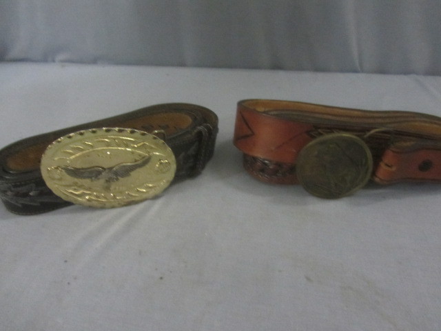 lot 116 image: Leather Belts With Buckles