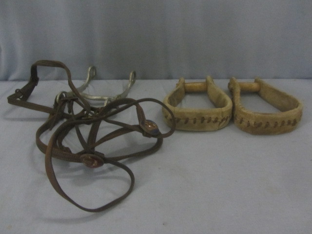 lot 72 image: Leather Bridles, Jeweled Bridle Buttons