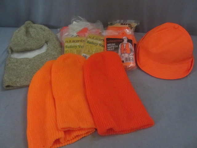 lot 78 image: Blaze Orange Vests, Hats