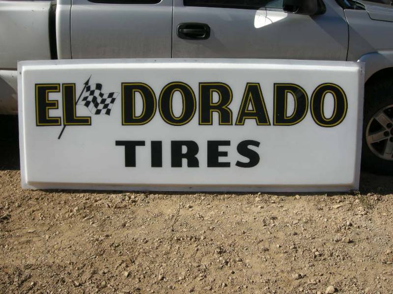 lot 29 image: El Dorado Tires Acrylic Sign