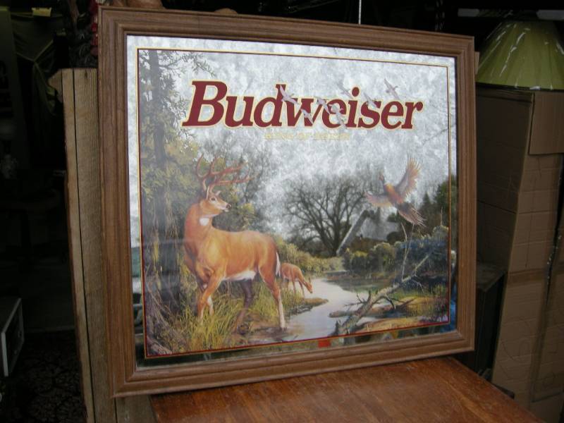 lot 70 image: Budweiser Beer Mirrored Sign