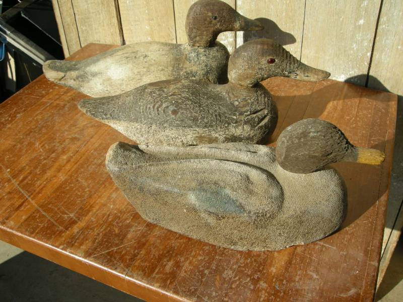 lot 113 image: 3 Antique Duck Decoys