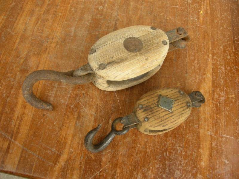 lot 139 image: 2 Antique Block and Tackle Pulleys
