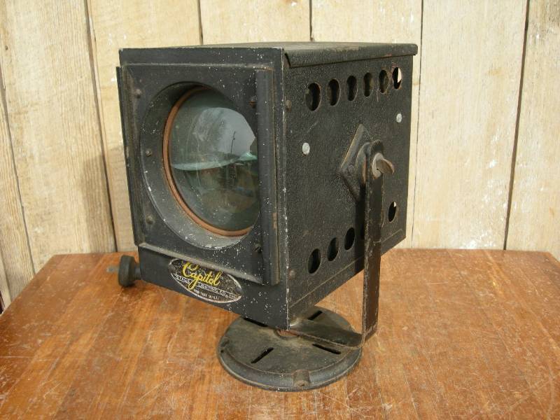 lot 144 image: Antique Capital Stage Light