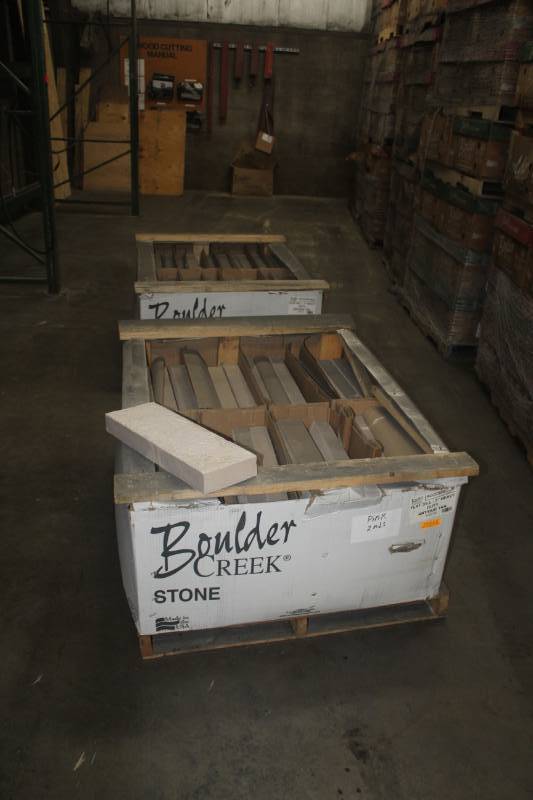 lot 17 image: Lot of (96) Boulder Creek Antique Tan 7in. Heavy Duty Flat Sill 19.5x7x2.5in.