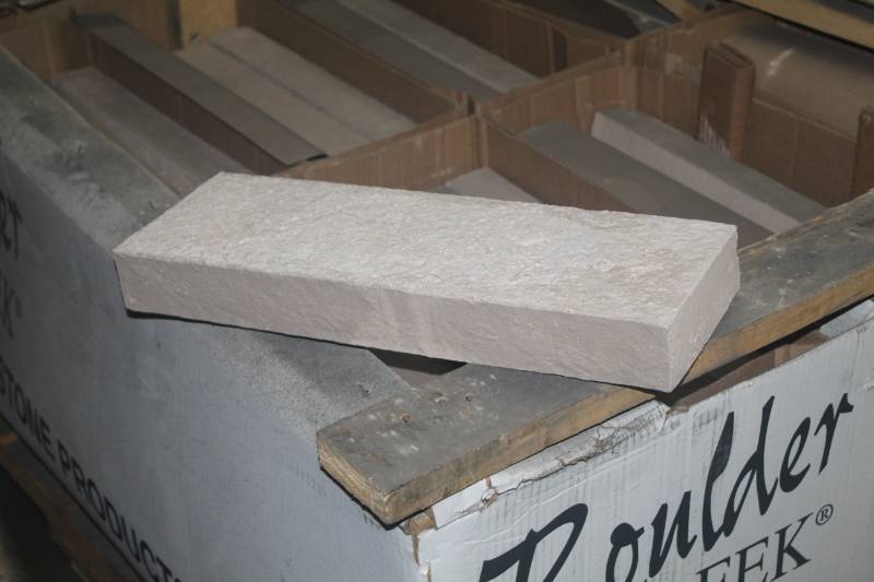 lot 18 image: Lot of (96) Boulder Creek Antique Tan 7in. Heavy Duty Flat Sill 19.5x7x2.5in.