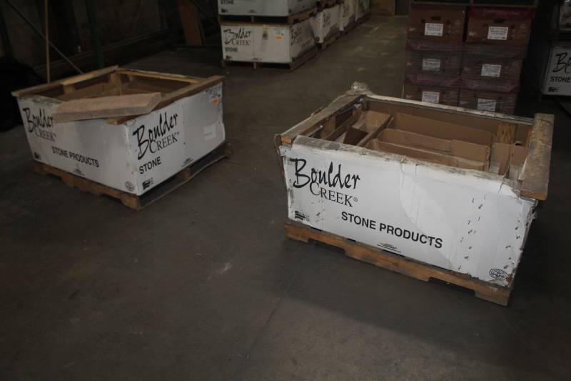 lot 26 image: Lot of (26) Boulder Creek Ponderosa Peaked Wall Cap 12x24x3in.