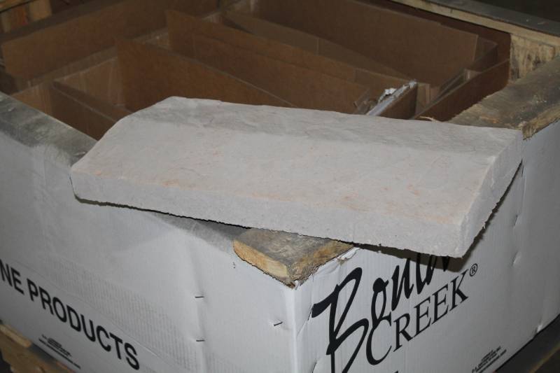 lot 30 image: Lot of (36) Boulder Creek Pewter Grey Peaked Wall Cap 12x24x3in.