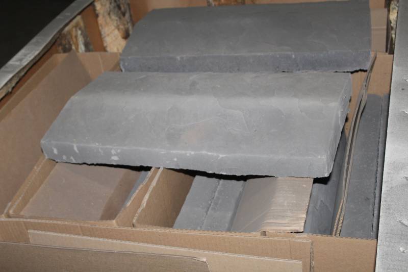lot 32 image: Lot of (58) Boulder Creek Tivoli Peaked Wall Cap 12x24x3in.