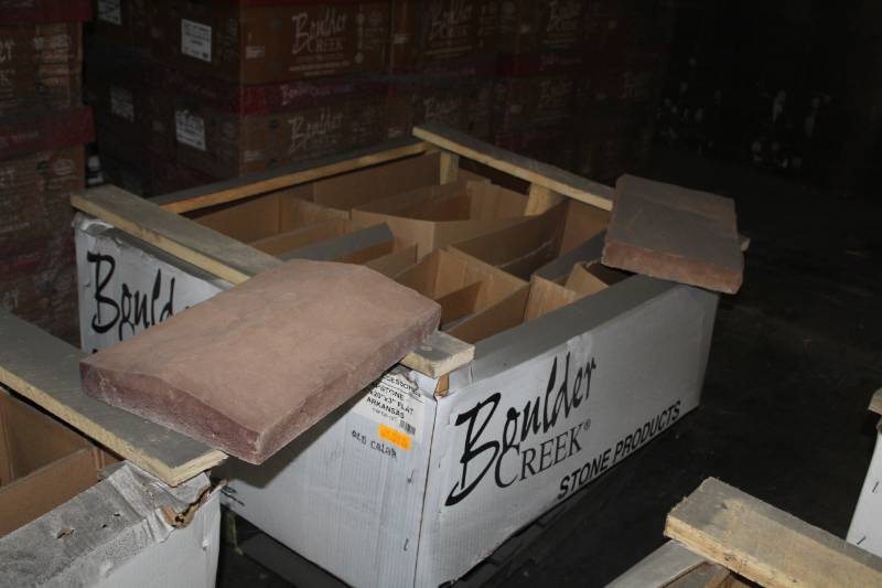 lot 38 image: Lot of (36) Boulder Creek Arkansas Peaked Capstone 12x20x3in.