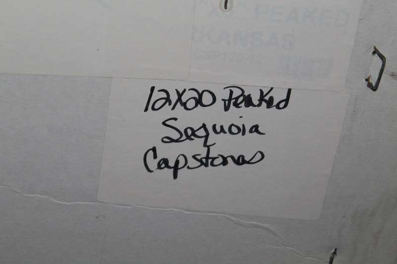 lot 59 image: Lot of (23) Boulder Creek Sequoia Peaked Capstone 12x20x3in.