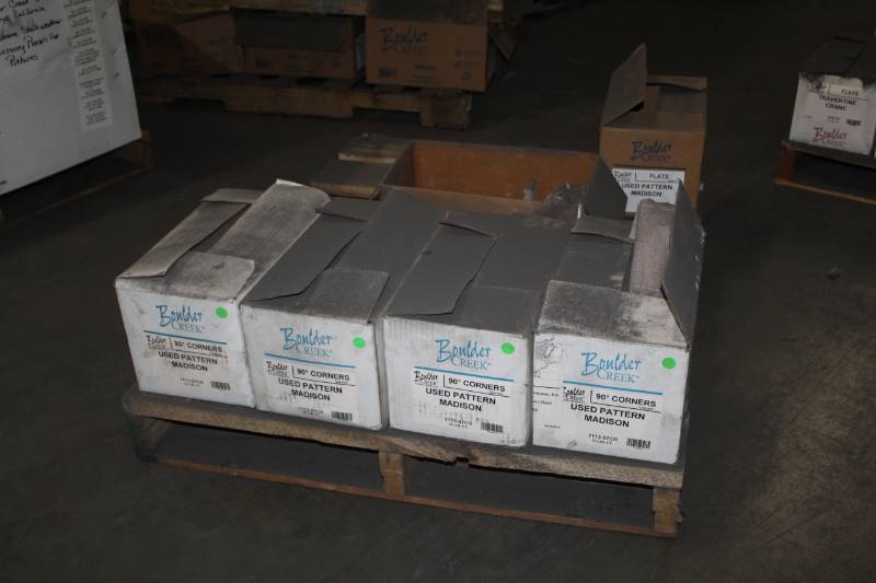 lot 75 image: Lot of (4 Boxes) Boulder Creek Used Pattern Madison 90 Degree Corners