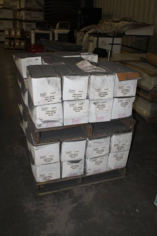 lot 98 image: Lot of (45 Boxes) Boulder Creek Used Brick Gray Blend Flats
