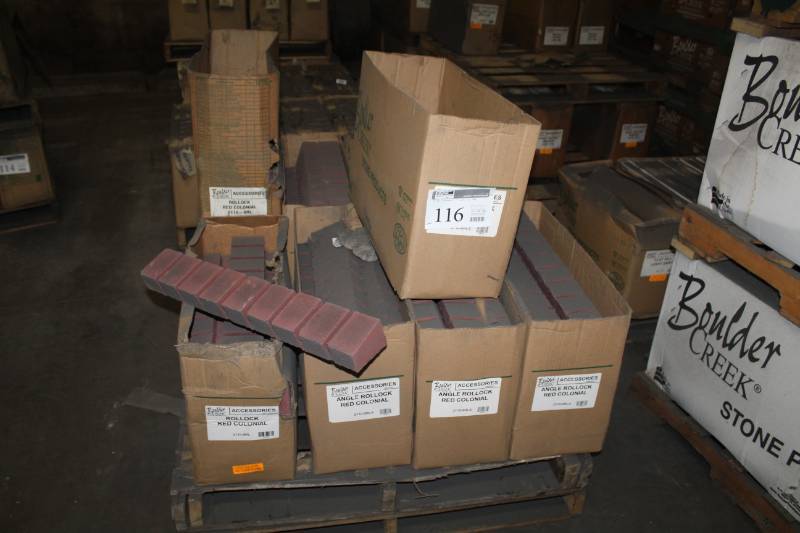 lot 116 image: Lot of (9 Boxes) Boulder Creek Angle Rollock Red Colonial 24x4x2in.