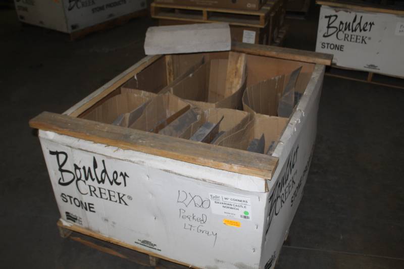 lot 134 image: Lot of (12) Boulder Creek Grey Peaked Cap 12x20in.
