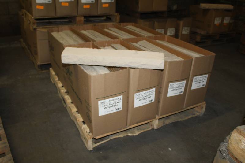lot 164 image: Lot of (8 Boxes) Boulder Creek Chisel Faced Sill Antique Tan