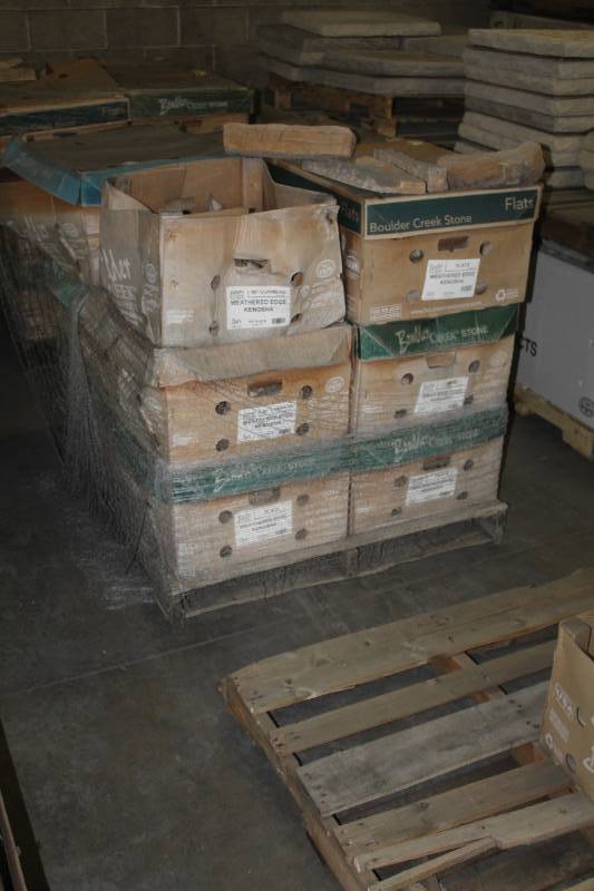 lot 184 image: Lot of (12 Boxes) Boulder Creek Weathered Edge Kenosha 90 Degree Corners and Flats