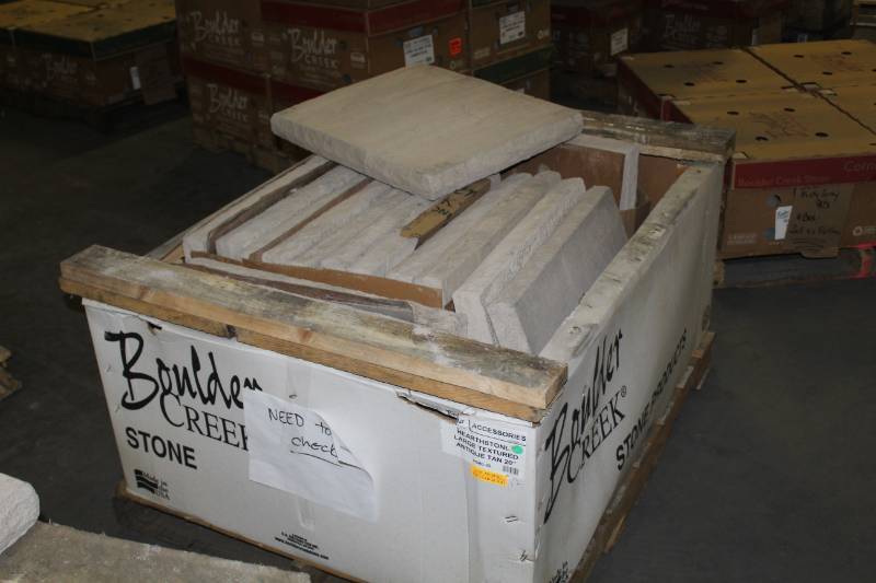 lot 218 image: Lot of (15) Boulder Creek Hearthstone Large Textured Antique Tan 20in.