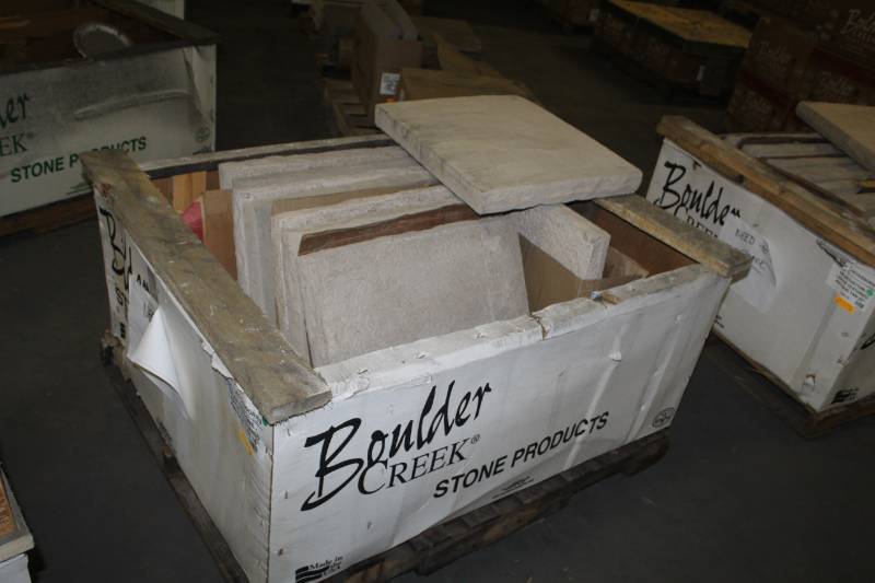 lot 219 image: Lot of (9) Boulder Creek Hearthstone Large Textured Antique Tan 16in.