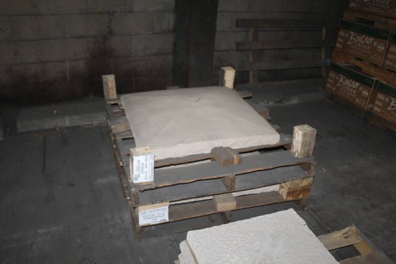lot 225 image: Lot of (2) Boulder Creek Post Cap 32x32in. Peaked Antique Tan