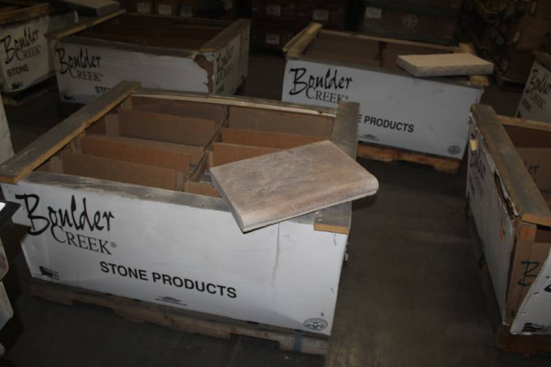 lot 233 image: Lot of (24) Boulder Creek Bullnose Capstone 12x18in. Straight Ponderosa