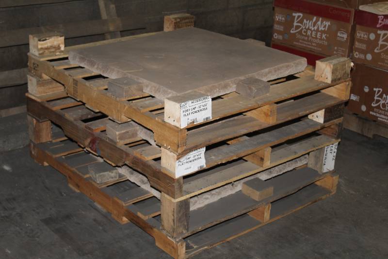 lot 262 image: Lot of (3) Boulder Creek Post Cap 32x32in. Flat Ponderosa