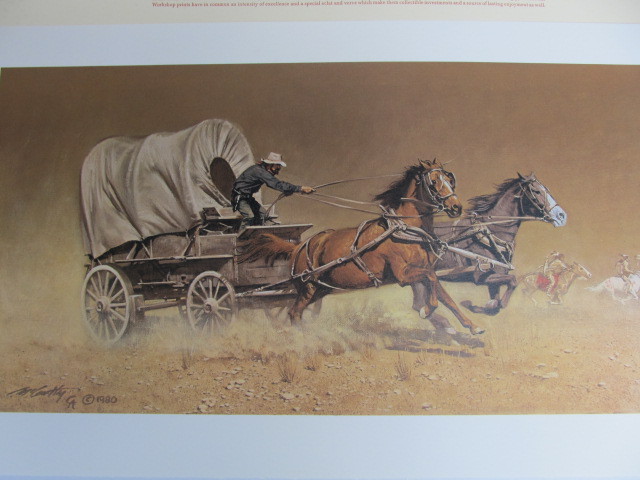 lot 42 image: 1980 Signed & Numbered FRANK MCCARTHY Race With The Hostiles 1931000