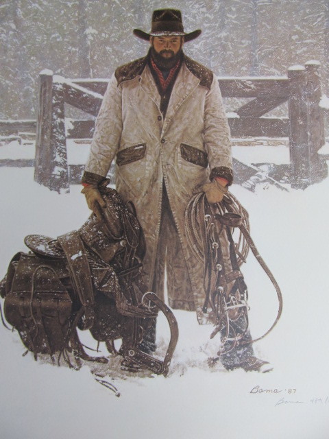 lot 85 image: Signed & Numbered JAMES BAMA Buck Norris-Crossed Sabres Ranch Print 4891000