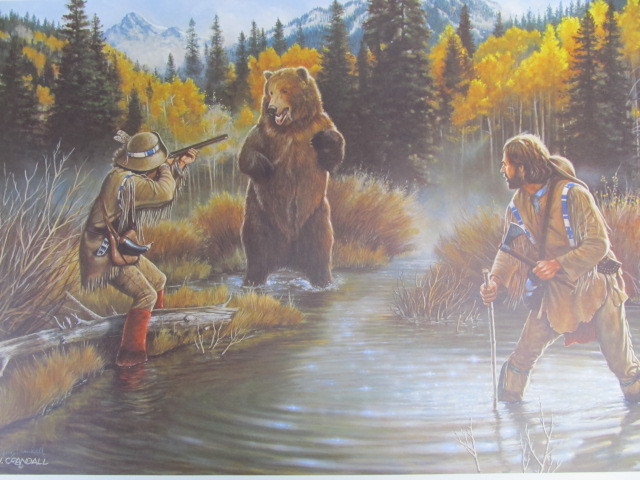 lot 94 image: Signed & Numbered JERRY CRANDALL Trouble on Clear Creek Print 277750