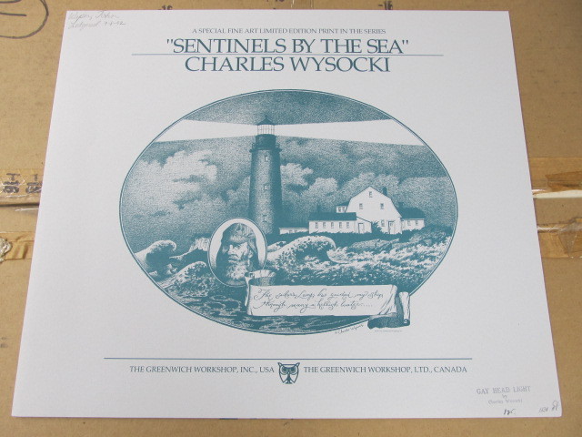 lot 117 image: Signed & Numbered CHARLES WYSOCKI Gay Head Light Print  11302500