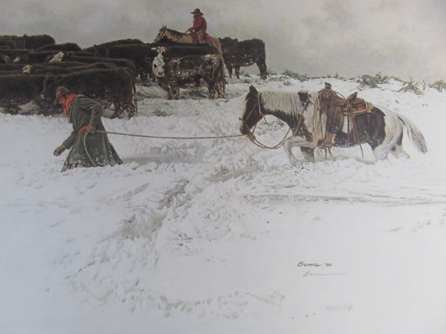 lot 118 image: 1990 Signed & Numbered JAMES BAMA The Drift On Skull Creek Pass Print  6681500