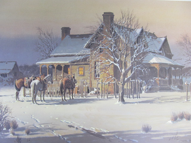 lot 132 image: Signed & Numbered JAMES BOREN Rest Stop At A Warm Kitchen Print  790950