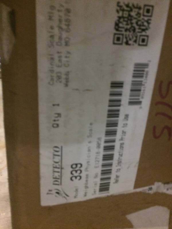 lot 1 image: New In Box - Detecto 339 Physician Scale 400lb Capacity With Height Rod - Faint Scratch & Dent To Pole - See Pic