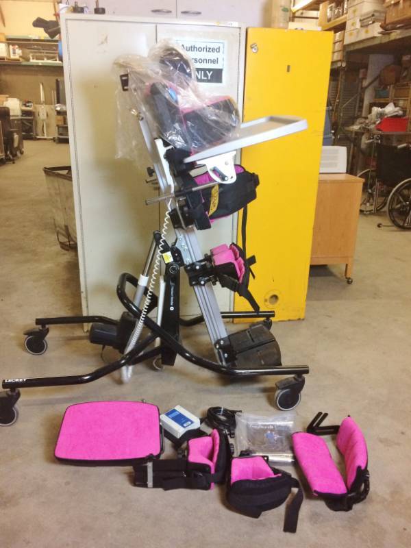 lot 17 image: MSRP $8000 Horizon Leckey Electric Powered Patient Stander Adult Size 3 - Many Accessories - Like New Condition - Dust Can Be Wiped Away