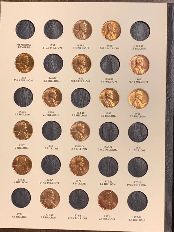 lot 48 image: Lincon Memorial Cents Book 1959-199...
