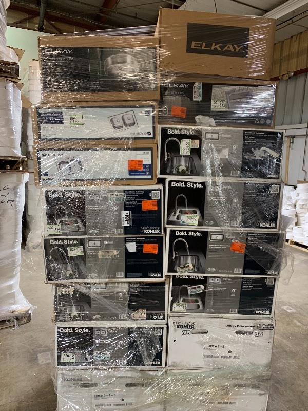 lot 7 image: Large Lot, 16 pieces total  Kolar, Glacier bay and Elkay sinks. (Customer returns & overstock)