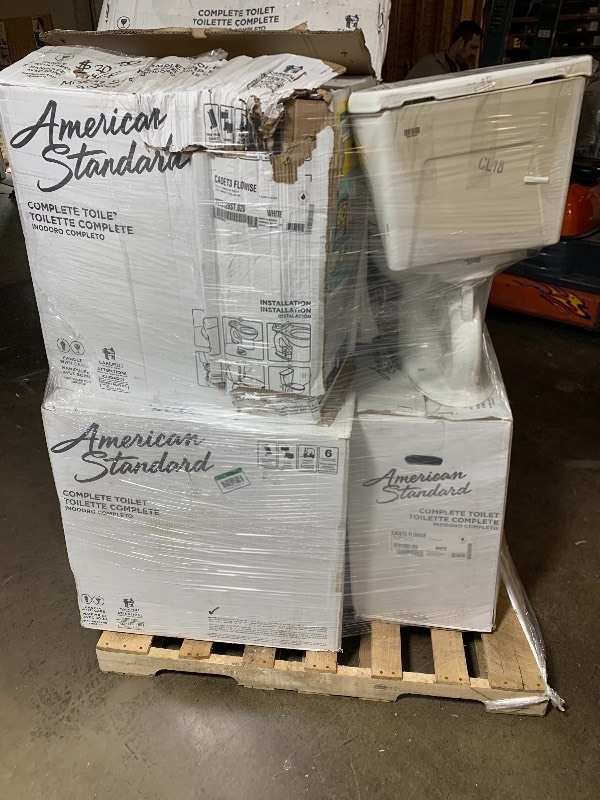 lot 8 image: (Lot of 6) American Standard Toilets champion4 max, cadet3 flowise, white, tall