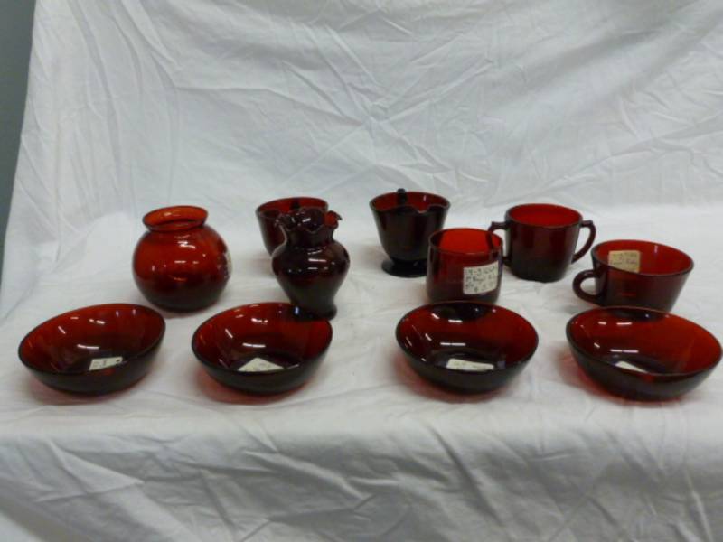 lot 172 image: Vintage Ruby Red Glass