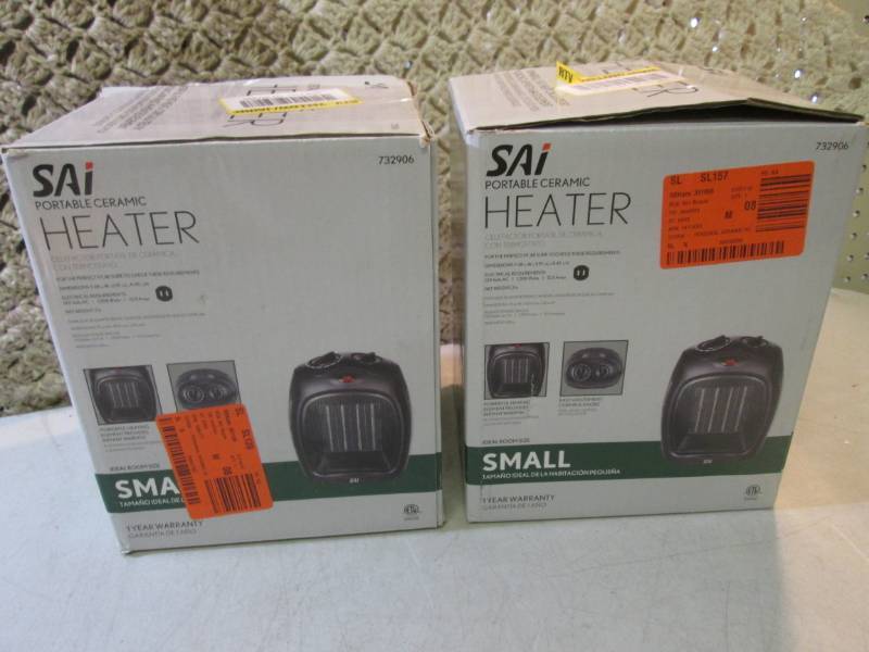 lot 4 image: 2 SAI Portable Ceramic Heaters Open...