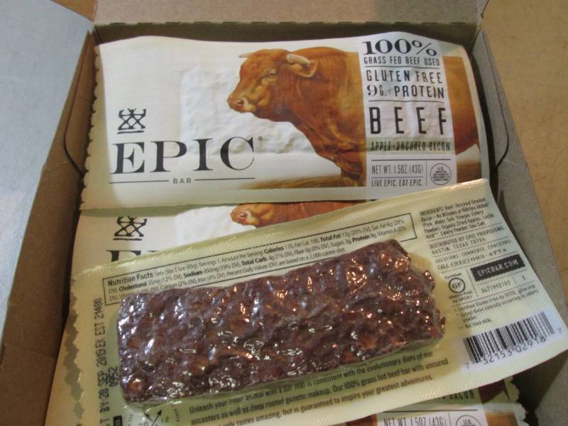 lot 49 image: Box of 12 Beef Apple-Uncured Bacon ...