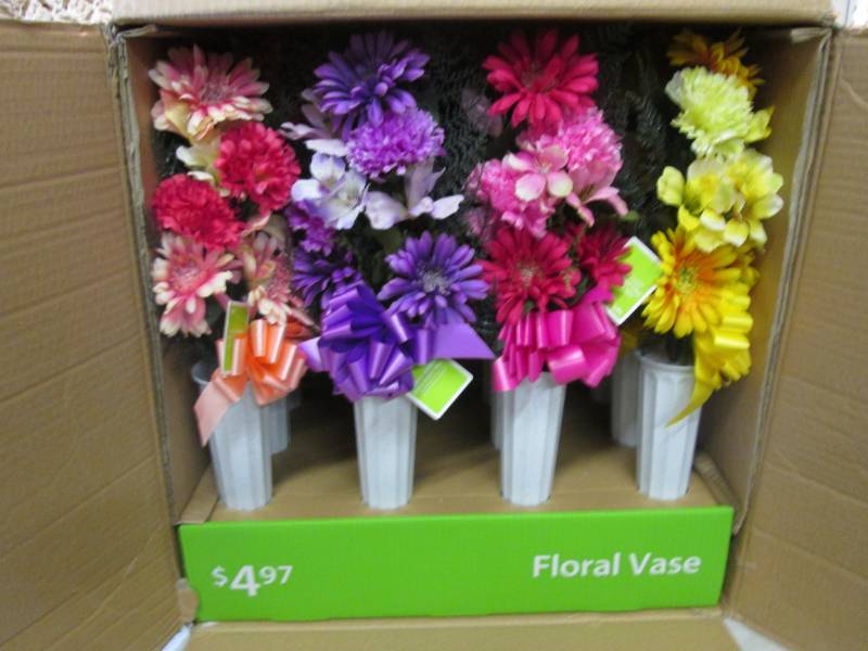 lot 67 image: Case of 12 Fake Floral Vases Approx...