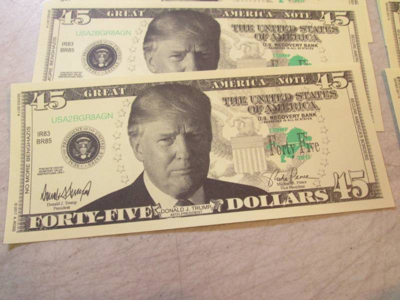 lot 95 image: Lot of 10 Trump 45 Dollar Bills No ...
